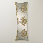Elegante gouden decoratieve bloemen lichaam kussen (Voorkant Verticaal)