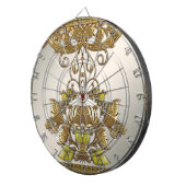 Elegante gouden decoratieve bloemendartbord dartbord (Voorkant Rechts)