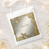 Elegante gouden decoratieve bloemengunstzak bedankzakje (Geknipt)