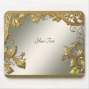 Elegante gouden decoratieve bloemenmousepad muismat