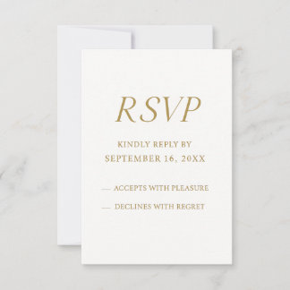 Elegante Gouden Digitale RSVP Kaart | Minimalistis