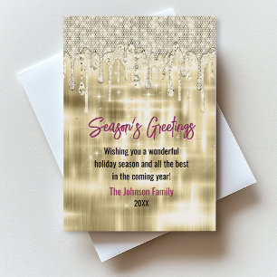 Elegante gouden druppels glinsteren Kerst nieuwjaa