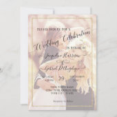 Elegante Gouden Eenvoudige Minimale Script Trouwfo Kaart (Voorkant)