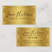 Elegante Gouden Eenvoudige Minimalistische Bewerkb Visitekaartje (Voorkant / Achterkant)