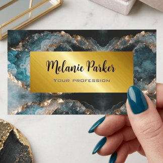 Elegante gouden en blos marmeren Glitter Zakelijke Visitekaartje