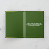 Elegante Gouden en Groene Ballon Zoon 30e Verjaard Kaart (Binnen)