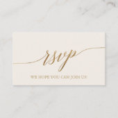 Elegante gouden en ivoorkleurige trouw QR-code RSV Informatiekaartje (Voorkant)