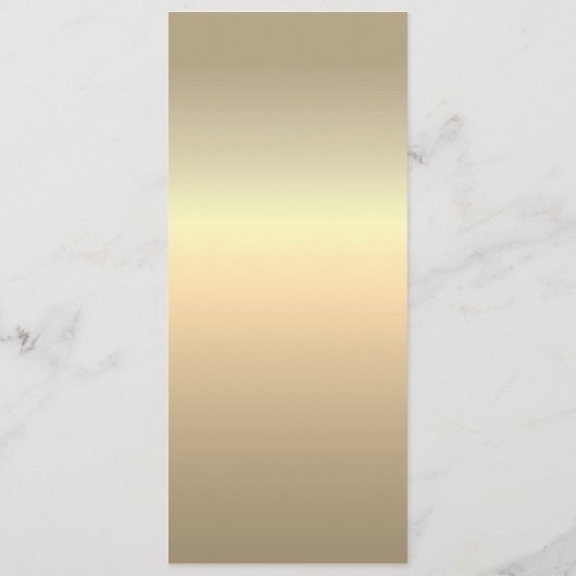 Elegante gouden en ivoren bruiloft menu (Achterkant)