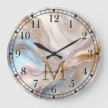 Elegante gouden en parelmoer monogram naam geperso