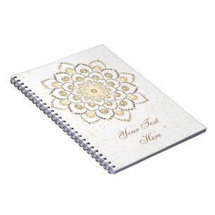 Elegante gouden en witte mandala notitieboek