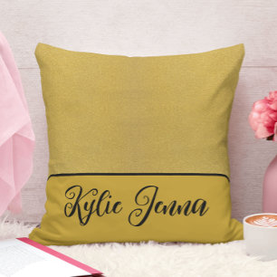 elegante gouden en zwarte stijlvolle schrift calli kussen