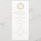 Elegante Gouden Erfstuk Bruiloft Programma (Voorkant)