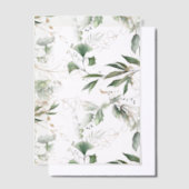 Elegante gouden eucalyptus groen salie overlay vellum uitnodigingen (Offset)
