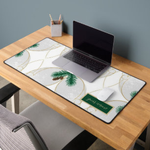 Elegante Gouden Eucalyptus Kerstbureaumat  Bureaumat