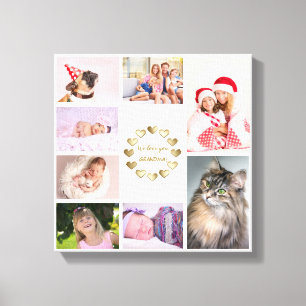 Elegante gouden familiefotocollage Moederdag Canvas Afdruk