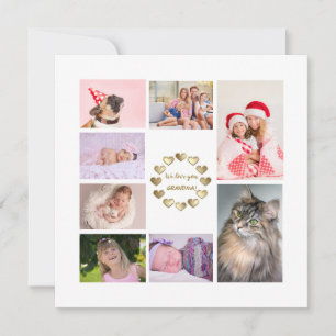 Elegante gouden familiefotocollage Moederdag Feestdagenkaart