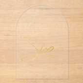 Elegante gouden faux Folie Arch Acryl Tafelnummer Acryl Uitnodigingen (Voorkant)