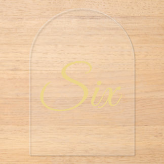 Elegante gouden faux Folie Arch Acryl Tafelnummer Uitnodigingen