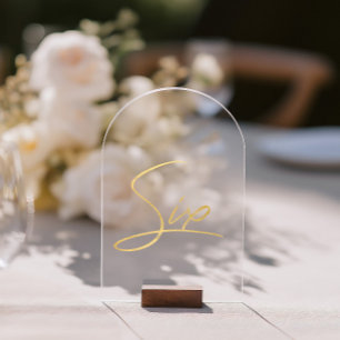 Elegante gouden faux Folie Arch Acryl Tafelnummer Uitnodigingen