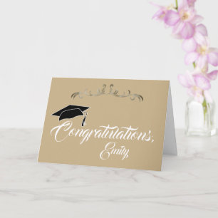 Elegante Gouden Felicitaties Afgestudeerde Afstude Kaart
