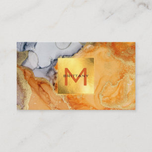Elegante Gouden Folie Amber Grijs Custom DIY Visitekaartje