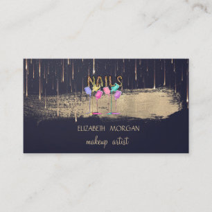 Elegante gouden folie borstel beroerte druppels na visitekaartje