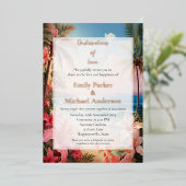 Elegante gouden folie bruiloft uitnodiging (Staand Voorkant)