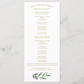 Elegante gouden folie groene trouwprogramma's programma (Achterkant)