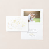 Elegante gouden folie script foto bruiloft dank u kaarten (Display)