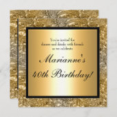 Elegante gouden folie-uitnodiging voor elk eveneme kaart (Voorkant / Achterkant)