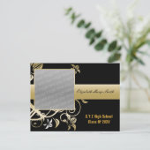 Elegante gouden foto Afstuderen Uitnodiging (Staand voorkant)