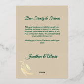 Elegante gouden foto Botanische Waterverf Kerst Folie Feestdagenkaart (Achterkant)