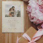 Elegante gouden foto bruiloft kaart