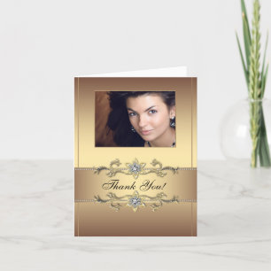 Elegante gouden foto dankkaartjes bedankkaart