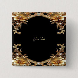 Elegante Gouden Frame Knop Vierkante Button 5,1 Cm