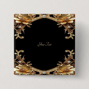 Elegante Gouden Frame Knop Vierkante Button 5,1 Cm