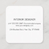 Elegante gouden geborstelde cirkel / zwart vierkante visitekaartje (Achterkant)