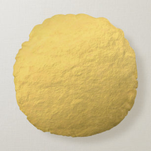 Elegante Gouden Gedrukte Folie Rond Kussen