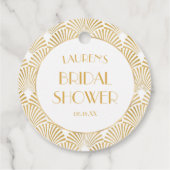 Elegante Gouden Geometrische Art Deco Bruiloft Fee Bedankjes Labels (Achterkant)