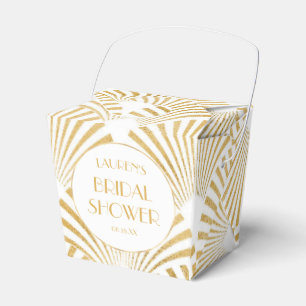 Elegante Gouden Geometrische Art Deco Bruiloftsfee Bedankdoosjes