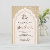 Elegante Gouden Geometrische Boog Ramadan Iftar Di Kaart (Staand voorkant)
