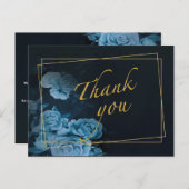 Elegante gouden geometrische lijst Bedankt Postka Briefkaart (Voorkant / Achterkant)