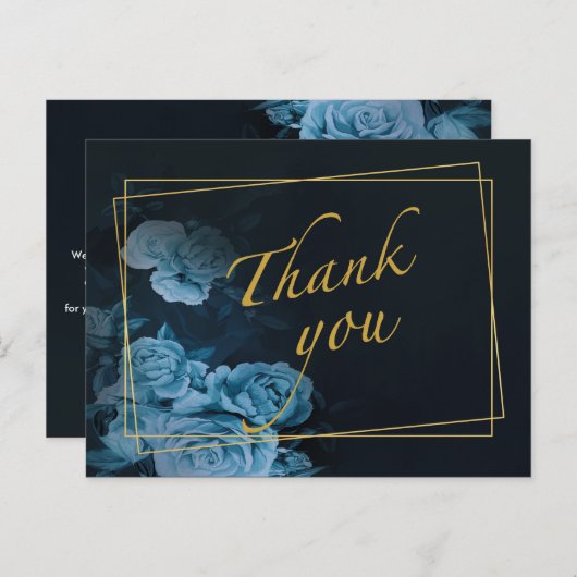 Elegante gouden geometrische lijst Bedankt Postka Briefkaart (Voorkant / Achterkant)