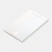 Elegante gouden gevoerde witte lotusbloem post-it® notes (Schuin)