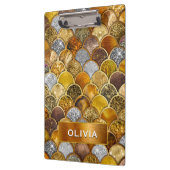 Elegante gouden girly zeemeermin schalen klembord (Links)