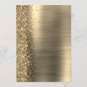 Elegante Gouden Glam Glitter Script Bruiloft Menu (Achterkant)
