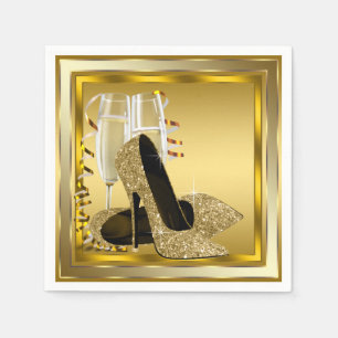 Elegante gouden glans hoge hak servetten