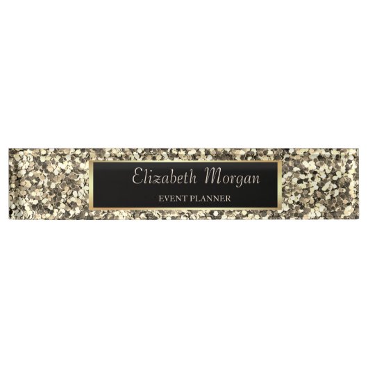 Elegante gouden glans naambordje (Voorkant)