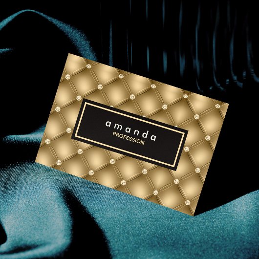 Elegante gouden glinsterende glittermonogram magnetisch visitekaartje