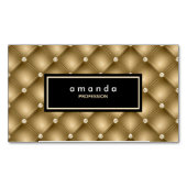 Elegante gouden glinsterende glittermonogram magnetisch visitekaartje (Voorkant)